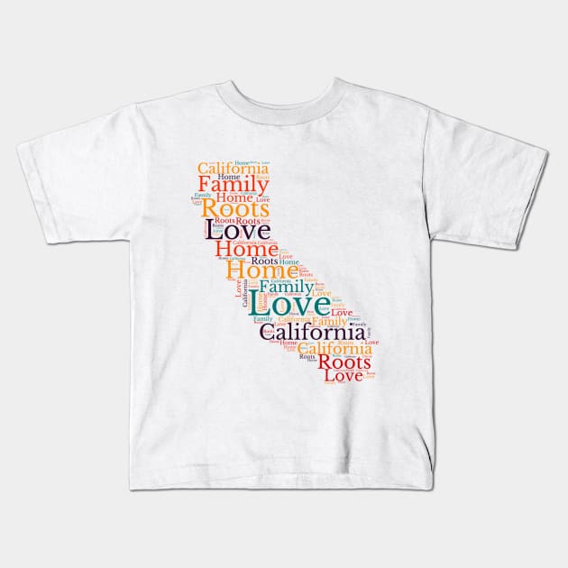 California Love Home Family map Kids T-Shirt by maro_00